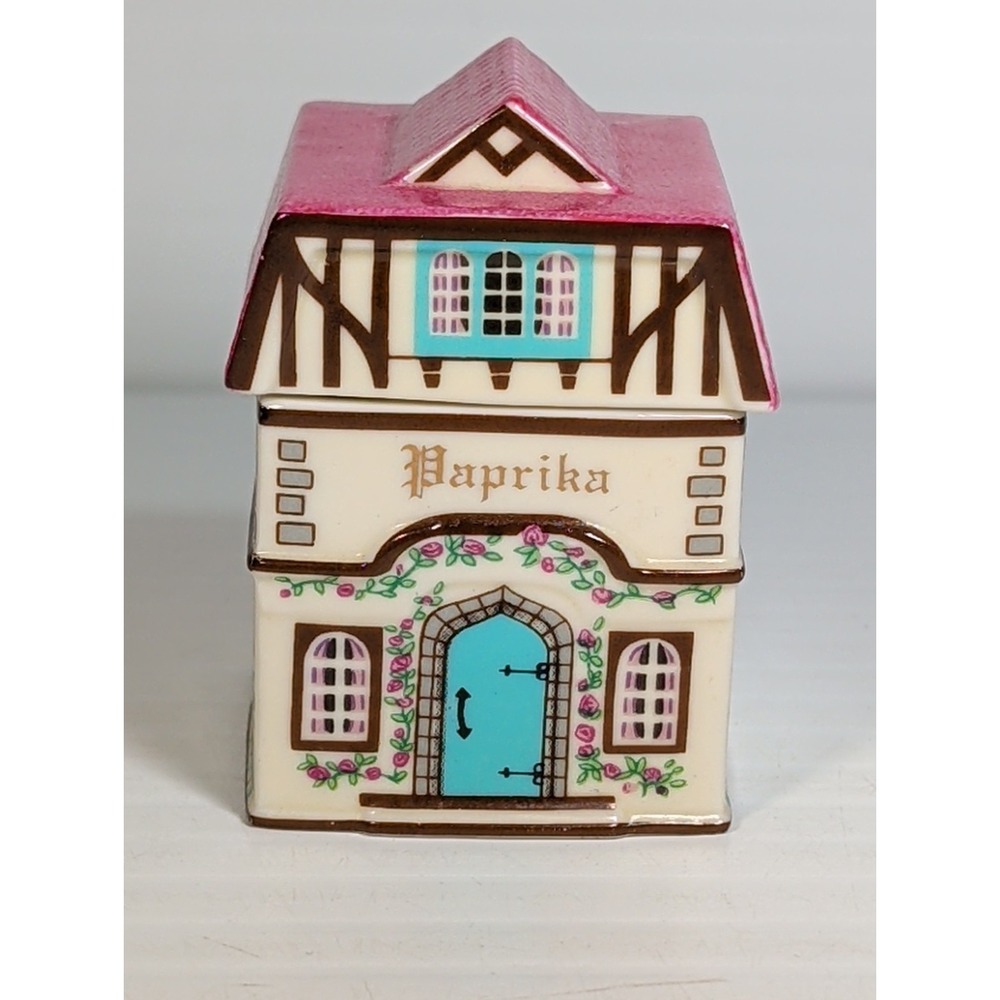 Lenox Canterbury Crossing Paprika Spice Village Jar House & Lid Vintage 1994